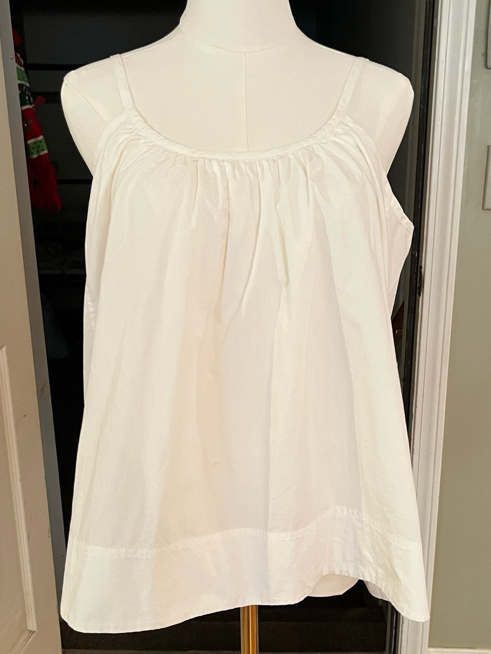 NWT J Crew White Cotton Spaghetti Strap Tank Top